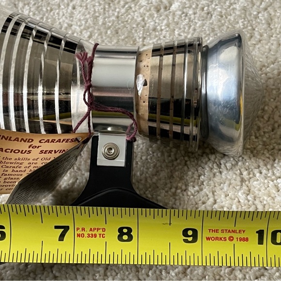 Vintage Inland Glass Carafe and Warmer Set-Silver-Mid Century Modern-Vtg-MCM-EUC - Picture 12 of 15